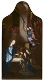 The Nativity. Central Panel of a Triptych by follower of Probably Michel Sittow Gerard David, Oil on panel, sold Nov 2023