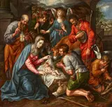 Hendrick de Clerck, Adoration of the shepherds, Oil on canvas