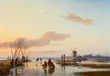 Andreas Schelfhout, Skaters on a Frozen River