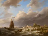 Hermanus Koekkoek, Choppy Waters on the Oosterschelde near Haemstede, Oil on canvas
