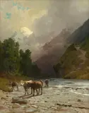 Arseny Meshchersky, The Alborz Mountain Range, Oil on canvas