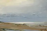 Alfred Stevens, Beach at Low Tide, Oil on canvas