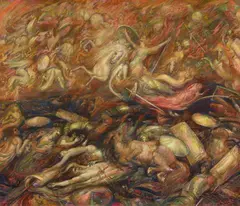 Henry de Groux, The Ride of the Valkyries, Pastel on paper mounted on canvas