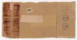 Joseph Beuys, von da aus, 1984, Oil (Braunkreuz), diluted, collaged with Leukoplast strips and label on corrugated card