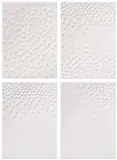 Wie weiss ist wissen die Weisen. Hommage à Günther Uecker by Günther Uecker, 1975, 4 embossings on card. Each, offered Jun 2023