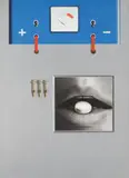Peter Klasen, Disjoncteur bleu II, 1972, Acrylic and assemblage on canvas