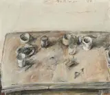 Klaus Fußmann, Untitled (Still life), 1974, Oil on card on panel