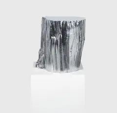 John Chamberlain, Amusing Muse, 2007, Chrome plated bronze. Approx