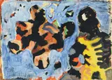 A. R. Penck, Untitled, Around 1976, Mixed media on card