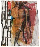 Markus Lüpertz, Untitled, Mixed media on layered, creased paper. Approx