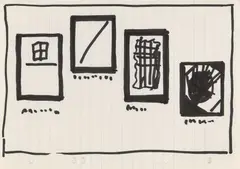 Sigmar Polke, Untitled, Around 1969/1970, Felt tip pen on lined notepad paper