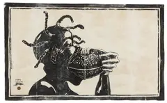 Michael Ray Charles, Havin' a Ball (Forever Free), 1995, Acrylic latex paint and marble stain on card