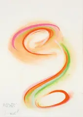 Jorinde Voigt, Kandinsky-Studie 5 Brief an Schönberg vom 5.2.1914, 2013, Pastel and pencil on card