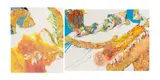 Pia Fries, Hornby, 2003, Diptych: Oil and screenprint on panel. 2 parts
