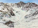 SEO, Kalter Berg, 2013, Acrylic and paper collage on canvas