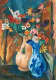 Gladiolen und Dahlien in zwei Vasen by Heinrich Nauen, Circa 1914, Oil on canvas, offered Jun 2023
