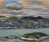 Nora Frances Collyer, Saguenay River, verso: Weg unter Bäumen, Oil on panel