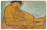 Paula Modersohn-Becker, Mutter und Kind, 1906, Gouache, opaque white and carpenter's pencil on pale brown paper