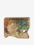 Mela Muter, One of Mela Muter's palettes, Oil on hand-sawn plywood