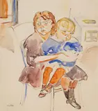 Mela Muter, Geschwister. Verso: Porträt des Vaters der Künstlerin, Fabian Klingsland