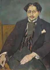 Mela Muter, Porträt eines Mannes (Herr Hamon), Circa 1920s, Oil with sand on card, mounted on panel by the artist