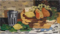 Roger Bissière, Fruits sur un Panier, 1925, Oil on panel