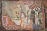 Béla Kádár, Kaminszene, Presumably circa 1940, Gouache on card
