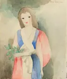 Jeune fille à la branche by Marie Laurencin, Watercolour over pencil drawing on firm paper, sold Jun 2023