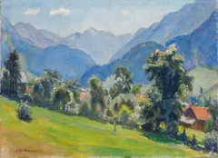 Otto Modersohn, Sommertag in Vorderhindelang, 1932, Oil on canvas, on fibreboard