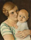 Barthel Gilles, Mutter und Kind, 1930, Oil tempera on panel