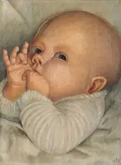 Barthel Gilles, Kinderbildnis, 1930, Oil tempera on panel