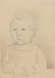 Otto Dix, Kinderporträt, 1934, Pencil drawing on pale brown drawing paper