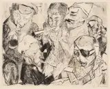 Max Beckmann, Prosit Neujahr, 1917, Etching on laid paper with blindstamp by Marées Gesellschaft