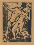 Otto Mueller, Der Mord III, Circa 1919, Lithograph on brownish paper