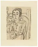 Bildnis Erna by Ernst Ludwig Kirchner, Circa 1922, Pen and India ink drawing on paper, offered Jun 2023
