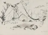 Erich Heckel, Am Strand Liegende, 1913, Washed ink drawing on paper