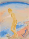 Badende by Erich Heckel, 1922, Watercolour over charcoal drawing on firm paper, sold Jun 2023