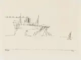 Lyonel Feininger, Dampfer auf See, 1931, Pen and India ink on laid paper