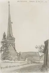 Gelmeroda by Lyonel Feininger, 1906, Pencil drawing on paper, sold Jun 2023