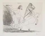Pablo Picasso, Télévision: Course de chars à l'antique. II, 1968, Etching on wove paper (with watermark "BFK")