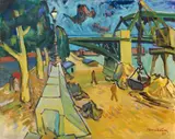 Ernst Mollenhauer, Alter Hafen Düsseldorf, 1951, Oil on canvas