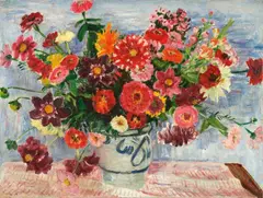 Gartenblumen by Arnold Balwé, Oil on canvas, sold Jun 2023