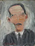 Clifford Holmead Phillips, Männerkopf mit schwarzem Schnurrbart
