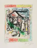 Le Peintre devant le Village II by Marc Chagall, 1969, Colour lithograph on wove paper with watermark "Arches", offered Jun 2023