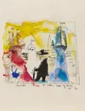 Lyonel Feininger, Strandbild, 1922, Pen and India ink, watercolour and pencil on laid paper with watermark