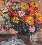 Lovis Corinth, Zinnien, 1924, Oil on canvas