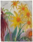 Emil Nolde, Sonnenblumen und Fuchsschwanz, Circa 1940, Watercolour on Japan paper