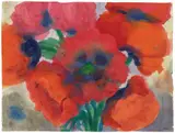 Roter Mohn by Emil Nolde, Circa 1935/1940, Watercolour on fine Japan laid paper, sold Jun 2023