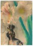 Emil Nolde, Amaryllis mit Madonnenfigur, Circa 1935/1940, Watercolour on fine Japan paper