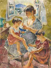 Mela Muter, Mutter mit Kindern, 1911, Oil on canvas